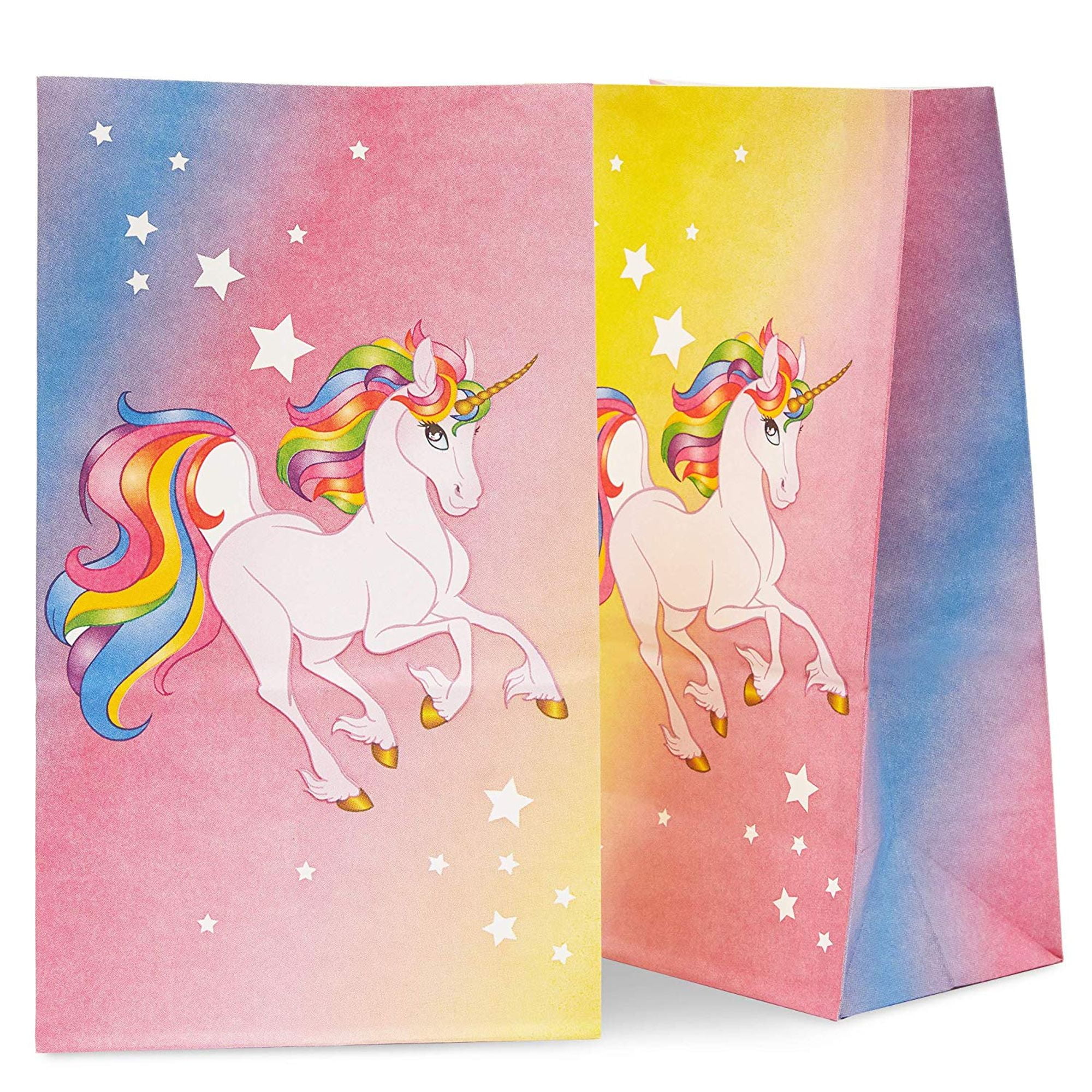 UNICORN PINK BIRTHDAY PARTY BAGS ~ RECYCLABLE LOOT TREAT FAVOUR GOODY BAG