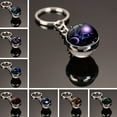 thumbnail image 3 of Qarigey Llaveros Simple cielo estrellado nebulosa Metal llavero tiempo piedra bola de cristal arte planeta doble cara colgante accesorios regalos Ropa, zapatos y accesorios Miscelánea Sagitario Qarigey AP014134-03, 3 of 6