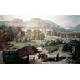 thumbnail image 2 of Penguilly-L Haridon, Octave 14x10 Black Ornate Wood Framed with Double Matting Museum Art Print Titled - Roman Town at The Foot of The Alps, 2 of 4