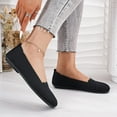thumbnail image 4 of Miluxas Women's Wide Width Flats Shoes,Dressy Comfortable Shoes,Soft Ladies Elegant Slip on Round Toe Knitted Ballet Shoes Black 7(39), 4 of 9