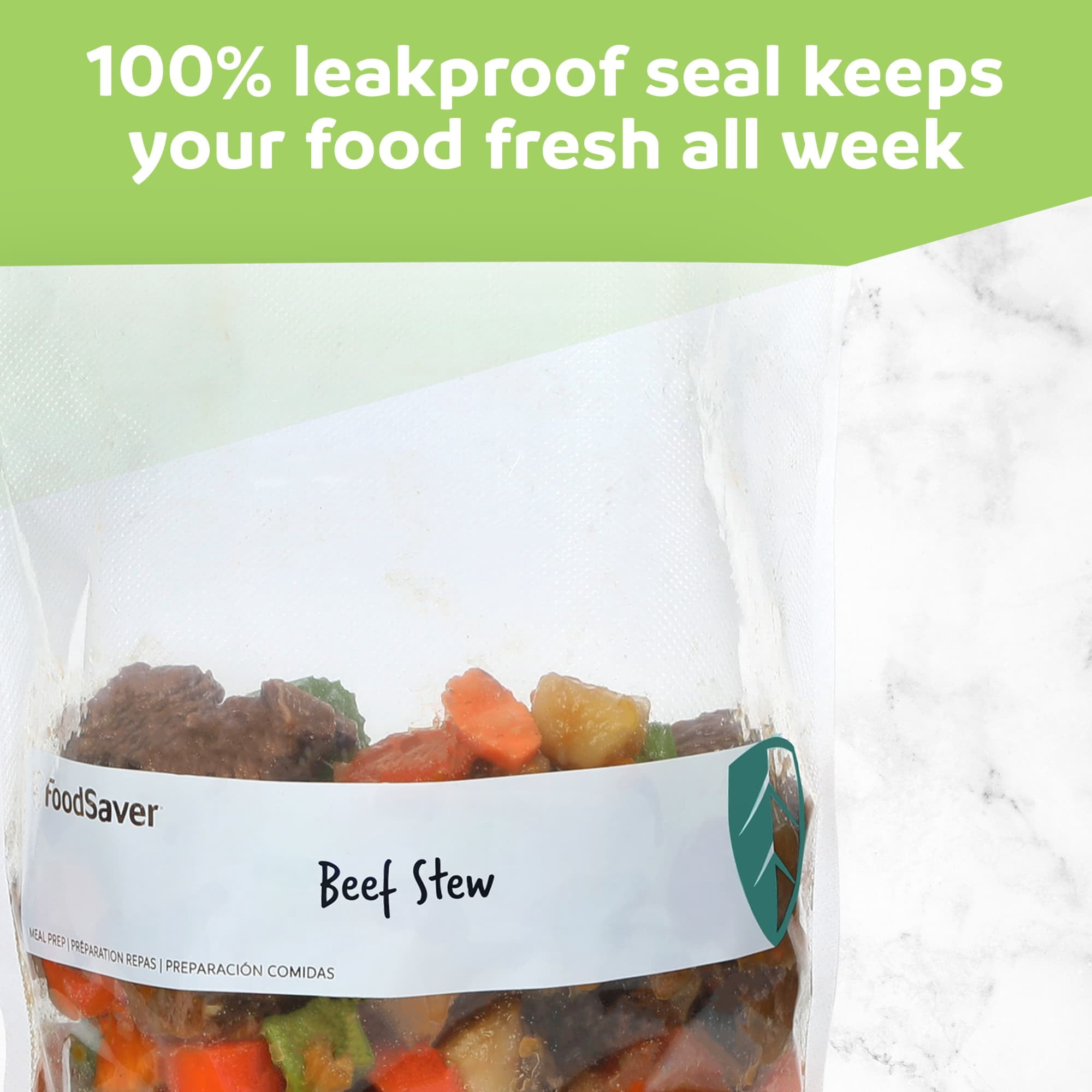 FoodSaver Easy Fill 1-Gallon Vacuum Sealer Bags, 12 Count BPA-Free Bags with Free-Standing Design for Meal Prep, Sous Vide, and Food Storage