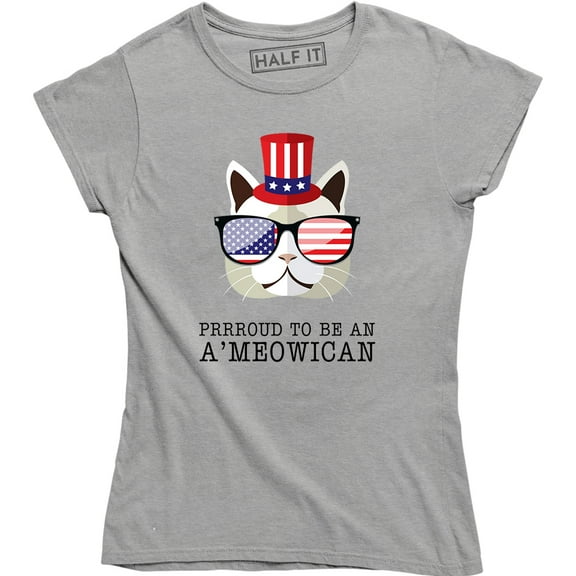 Prrroud To Be An A ' Meowican Funny Cat Lover Women's T-Shirt