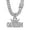 Silver, variant on Hip Hop Necklace Full Diamond QUEEN Letter Pendant Cuban Necklace Hip Hop Men's and Women's Chain Necklace Length 19.68 inches (Crown Letter Cuban Chain, golden)