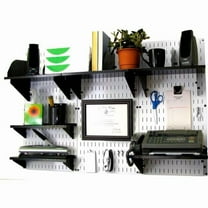 Wall Control B1296665 Office Wall Mount Desk Storage & Organization Kit, White & Black - 48 x 32 x 12 in.