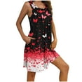 thumbnail image 2 of WJHWSX Womens Nightgown,Nightgowns for Women,Pockets,Moisture Wicking,Printed,Red,L, 2 of 5