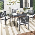 thumbnail image 2 of Safavieh Del Mar Outdoor Contemporary 5 Piece Dining Set with Cushion, 2 of 6