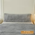 thumbnail image 2 of XeGe Fluffy Faux Rabbit Fur Body Pillow Cover, Cozy Plush Fuzzy Striped 20x54 Body Pillowcase with Zipper, Home Decorative Shaggy Furry Ribbed Bedroom Long Pillow Cover Bed Couch Sofa, Light Grey, 2 of 6