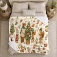 thumbnail image 5 of Woodland Animals Christmas Tree Celebration Watercolor Scene, Festive Holiday Scene, Warm Flannel Blanket for Living Room and Reading Nook, Art Lovers Christmas Gift, Festive Home Decor, 5 of 9