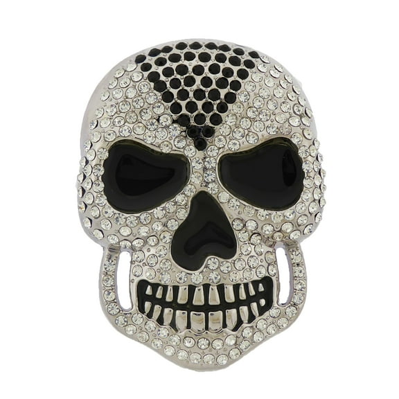 Unisex Belt Buckle Skull Halloween Party Costume Laugh Now Cry Later Silver Metal Detailed