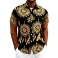 thumbnail image 1 of Mens Casual Manga Corta Botón Abajo Camisas Impresas Vacaciones Cuello Abierto Superior, Poliéster Suave Verano Playa Desgaste, 1 of 7