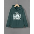 thumbnail image 3 of Big Boys Tops YES I KNOW I LOOK LIKE MY DADDY Letter Print Cute&Cozy Sweatshirt Casual Hoodie For Kids Boys - Keep Him Warm And Stylish!, 3 of 8