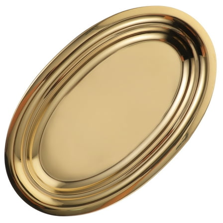 MEIBUTYUP Golden Stainless Steel Food Plate Compact Design Easy to Store and Clean