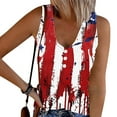 thumbnail image 4 of SELONE Women's Sleeveless Tops USA Themed Plus Size V Neck Button Pride Day Apparel Red White Blue Wear Clothes July 4th Gifts Activewear XL, 4 of 6