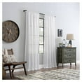thumbnail image 5 of 52"x63" Light Filtering Slub Textured Linen Blend Curtain Panel White: Modern Rod Pocket Linen Curtain, 5 of 7