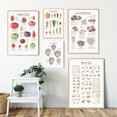 thumbnail image 2 of Food Vegetables Fruit Painting Mushrooms Chile Peppers Pasta Shapes Poster Print Wall Art Canvas Picture Kitchen Home Decoration, 2 of 5