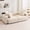 BEIGE, variant on 95.28" W Corduroy Sofa With Square Arm , High Sponge Fill Modular 2-Seater Sofa Couch With Pillows