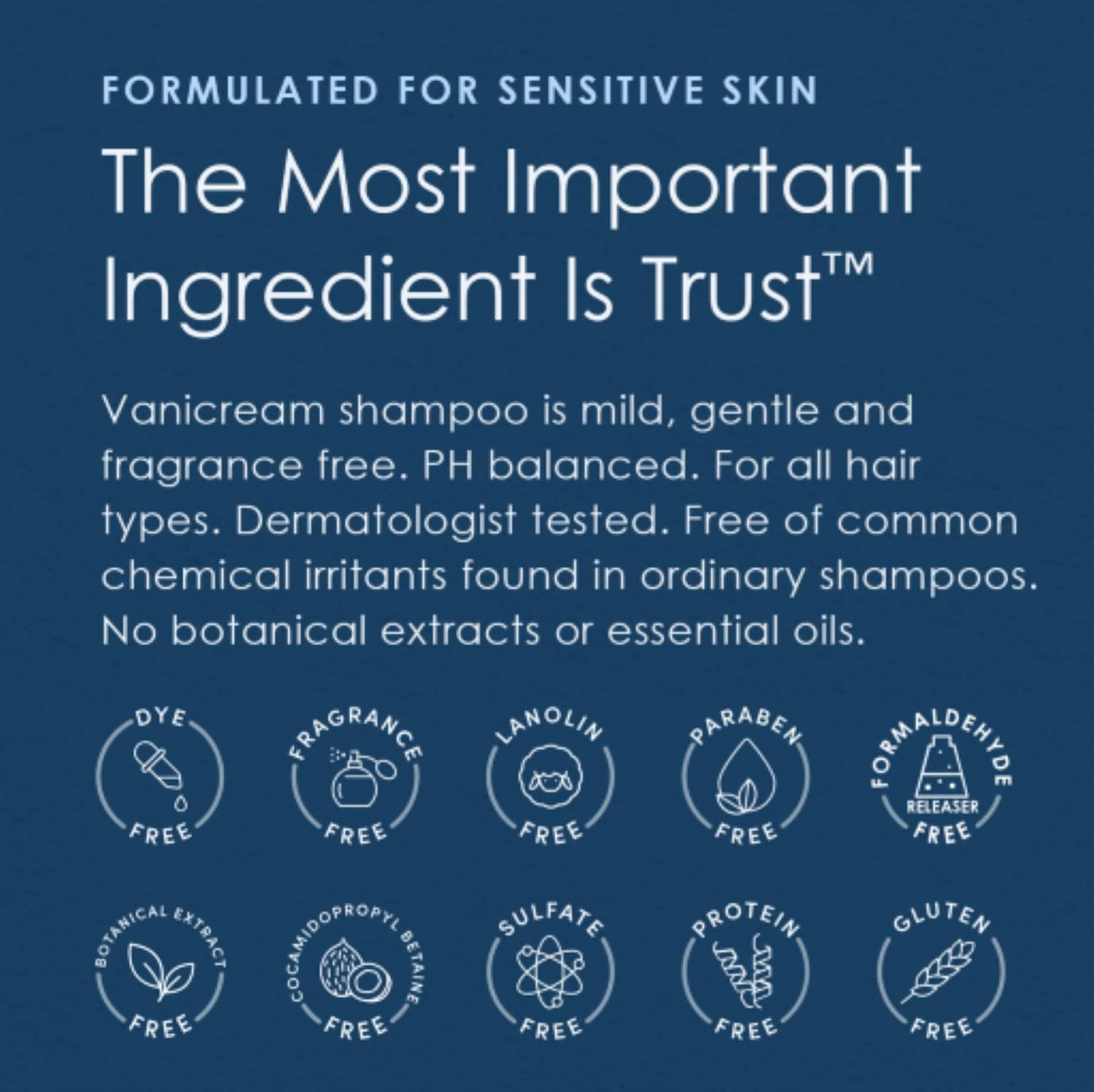 Vanicream Shampoo For Sensitive Skin 12 OZ (Pack of 3)