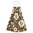 thumbnail image 7 of Yayeee Kitchen Hanging Hand Towels Set of 2 with Loop Bathroom Absorbent Tie Towel, Brown Floral, 7 of 7