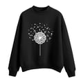 thumbnail image 1 of CEHVOM Mode Décontractée pour Femmes Imprimé Col Rond Manches Longues Amples Hauts Courts Blouse Chandails en Molleton Sans Capuche Liquidation, 1 of 5