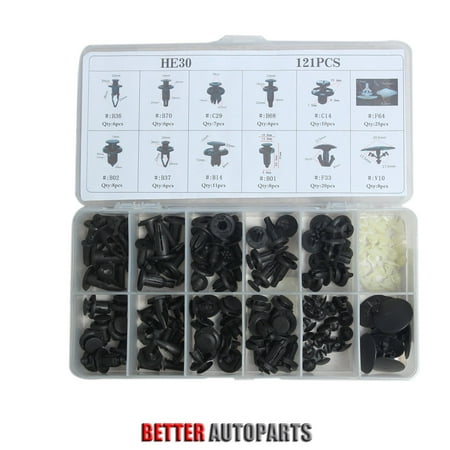 Chrome Lower Fender Trim (Car Retainer Clips & Plastic Fasteners Kit, 121 Clips Fender Door Hood Bumper Trim Body Retainers Assortment For Honda Acura - Most Popular)