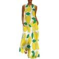 thumbnail image 3 of Lemon Print Long Dress summer dresses women Dresses gala, 3 of 6
