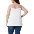 thumbnail image 3 of CURVY GLAM Women' s Plus Size Cami Adjustable Strap Elegant Basic Pleated Camisole Sleeveless Tank Tops 4X White, 3 of 6