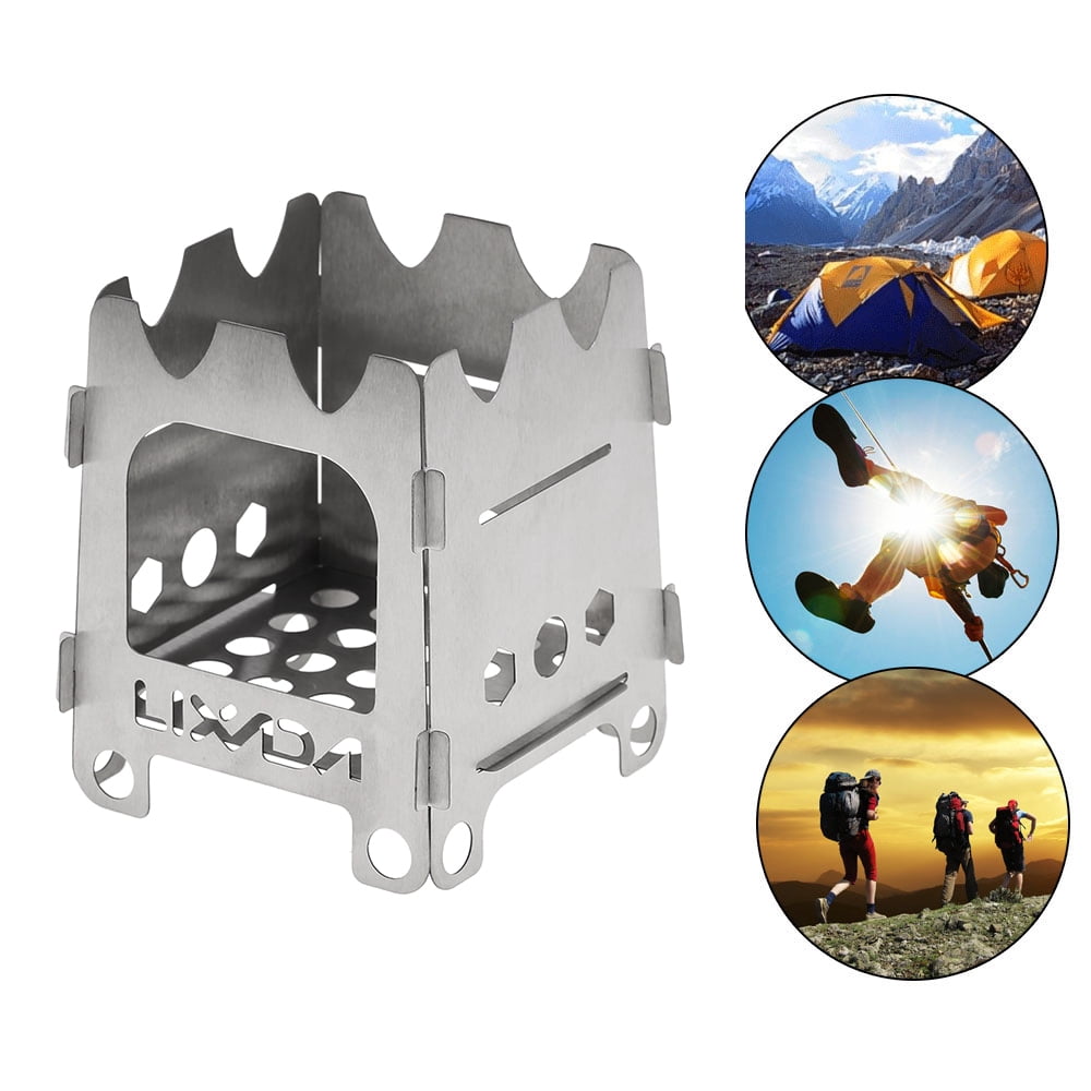 Titanium Outdoor Camping Stove Portable  Folding Wood Stove Pocket Stove Camping Fishing Hiking