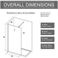 thumbnail image 2 of Goodyo Fixed Shower Door Panel, Black Gradient Glass, 34x72 Inch, 1/4 inch Tempered Glass, Walk-in Screen, Modern Frameless Design, Bathroom Splash Guard, 2 of 6