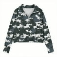 thumbnail image 4 of CLOISE Girls Sweatshirts Boys Teen Long Sleeve Collared Zip up Tops Camouflage with Thumb Hole Casual Fashion Fall Winter Clothes Dark Gray 13T, 4 of 5