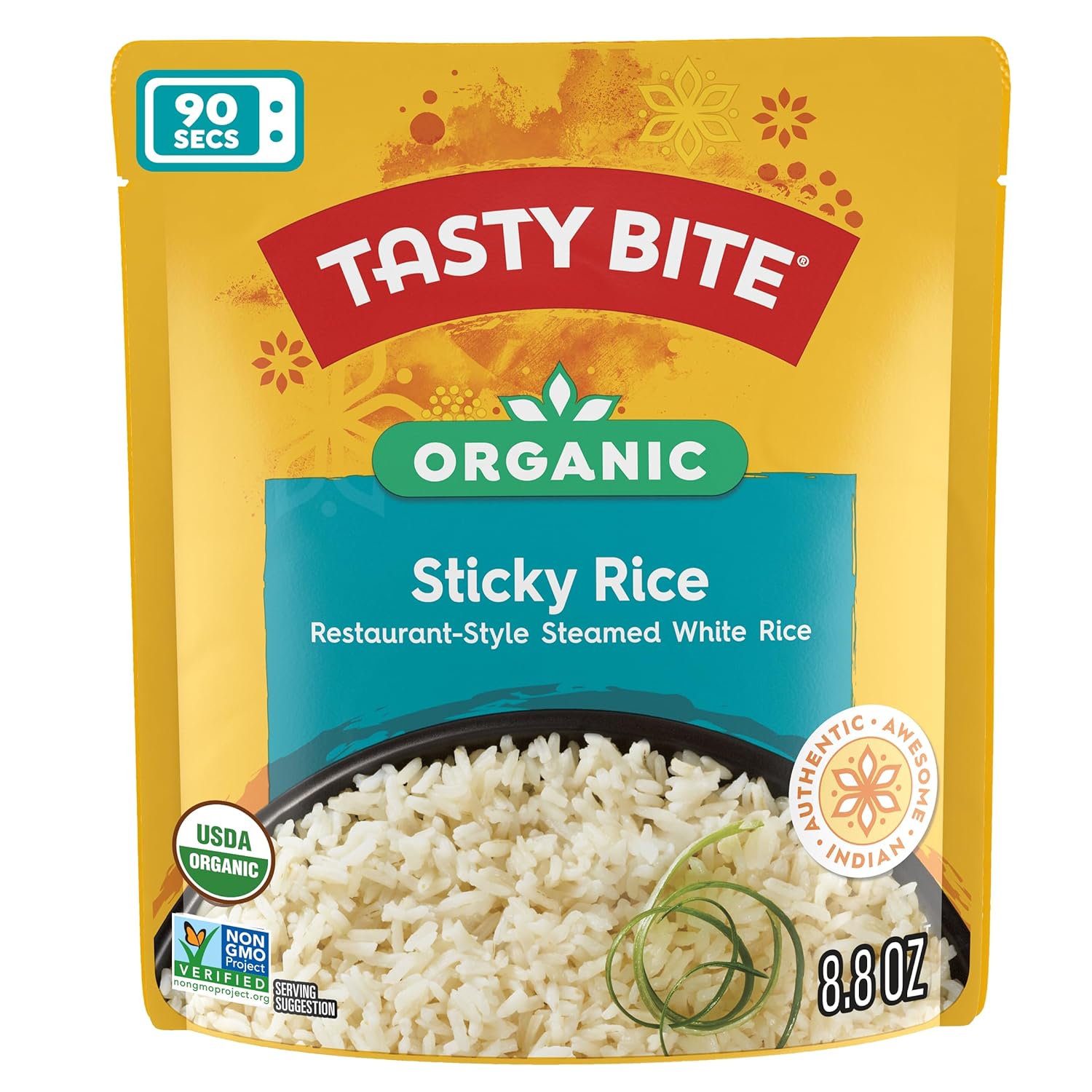 Tasty Bite Organic Sticky Rice, 8.8 Ounce, (Pack of 6), Ready to Eat ...