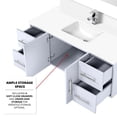 thumbnail image 4 of 48 In. X 22 Glossy White Bath Vanity With Quartz - Solid Wood Construction, Soft Close Feature, Generous Storage Space, Scratch & Stain Countertop For A Stylish Bathroom Top Frame, Drawers, Spacious, 4 of 5