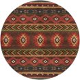 thumbnail image 2 of Addison Rugs Dream Shag Premium Machine Washable Transitional Aztec Brown Round Rug, 8' x 8', 2 of 8