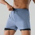thumbnail image 4 of UTSJKR Mens Swim Shorts with Compression Liner Beach Swim Trunks Swimsuit Stretch Bathing Suit for Men Quick Dry Board Short Gray XXXL, 4 of 6