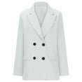 thumbnail image 6 of jtjvou Blazers for Women Work Casual Long Sleeve Double Breasted Lapel Suit Jackets Lightweight Slim Trendy Coat with Pocket White XL, 6 of 7