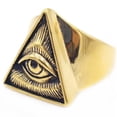 thumbnail image 4 of VIVIDELLE Mens Illuminati Triangle All Seeing Eye of Providence Ring Men Size 7-15-11-Gold, 4 of 9