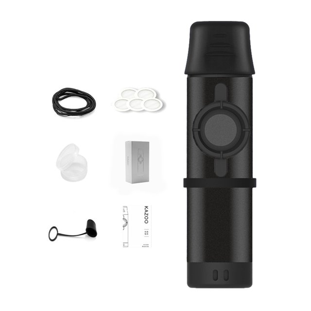 Greeniant Instrumento Kazoo de aleación de aluminio de primera calidad para actuaciones distintivas Juego de flautas Kazoo de aleación de Accesorios para instrumentos musicales Negro
