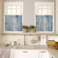 thumbnail image 4 of Christmas Blue Kitchen Curtains and Valances Set, Rod Pocket Curtains Tier Farmhouse Window Curtains 24 Inch Length, Winter Ombre Snowflake Vintage 3 Piece Kitchen Curtains Set, 4 of 6