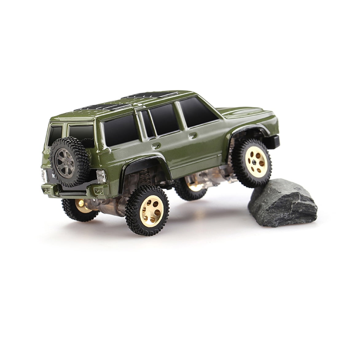 1/64 Scale Mini RC Crawler 4WD 2.4G Full Proportional Remote Control Off Road Climbing Vehicle With LED Lights Desktop Rock Crawler Model For Adults Hobbyists (RTR /Bright camouflage)