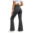 thumbnail image 5 of ThriftyPlait High Rise Flare Yoga Pants for Women Stretchy Crossover Waistband Flattering Bootcut Leggings Soft Workout Lounge Trousers for Gym, 5 of 7