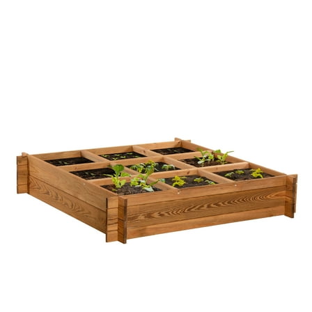 Raised Garden Bed Square Wood 42 Gallon 40x40x8 Inches