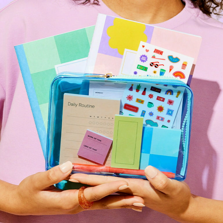 Noted by Post-it Notes, Blue and Green Square & Pink and Purple Round Shape, 100 Sheets