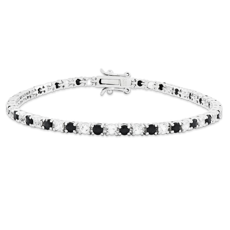 Primal Silver Sterling Silver Rhodiumplated Sapphire and White Topaz