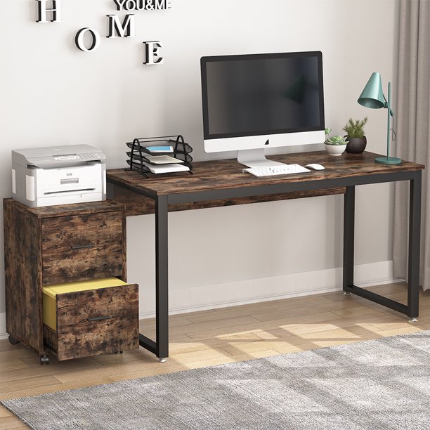 Tribesigns Computer Desk with File Cabinet, 47 inch Office ...