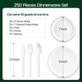 thumbnail image 2 of SHIQI-250 PCS Disposable Paper Plates with Cutlery Set 100% Compostable and Heavy Duty Paper Plates Set Include 7&9 Inch Plate, Forks, Knives and Spoons Dinnerware Set for 50 Guests, 2 of 4