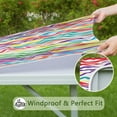 thumbnail image 5 of Zebra Print Tablecloth with Rainbow Stripes, Abstract Zebra Pattern, Colorful Animal Theme, Fashionable Zebra Aesthetic Table Cover for Kitchen or Outdoor Use, 5 of 5