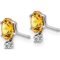 thumbnail image 2 of 14K White Gold Diamond And Citrine Birthstone Earrings (Width 3) (Length 7) - Jbsp, 2 of 5