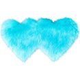 thumbnail image 2 of Double Heart Shaped Area Rug 1.1'x2.3' Fluffy Faux Sheep Skin Fur Area Rug Modern Carpet Fuzzy Rug Mat for Bedroom Living Room and Sofa, Light Blue, 2 of 3