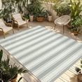 thumbnail image 2 of Outdoor Rug 3x5 ft Sage Green Stripes Outdoor Large Area Rug Non Slip Rubber Vertical Striped Line Front Door Mat RV Rug Camping Carpet Patio Outdoor Rugs for Backyard Balcony Deck Porch Indoor, 2 of 9