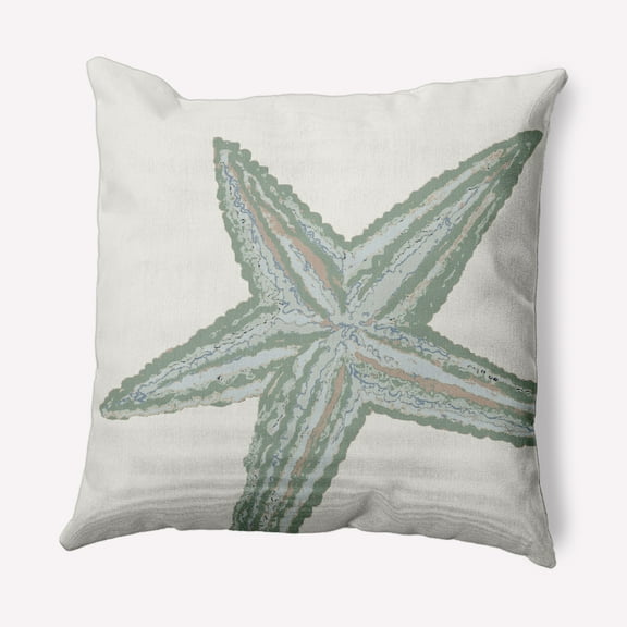 Simply Daisy 16" x 16" Large Starfish Nautical Decorative Indoor Pillow
