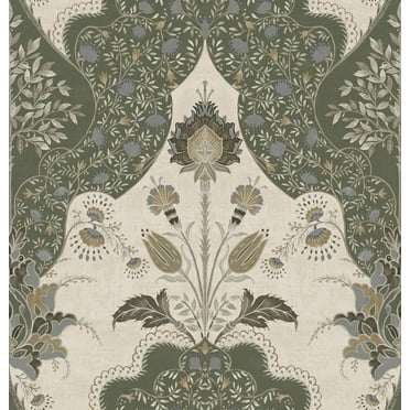 A-Street Prints Auden Green Floral Grandeur Wallpaper